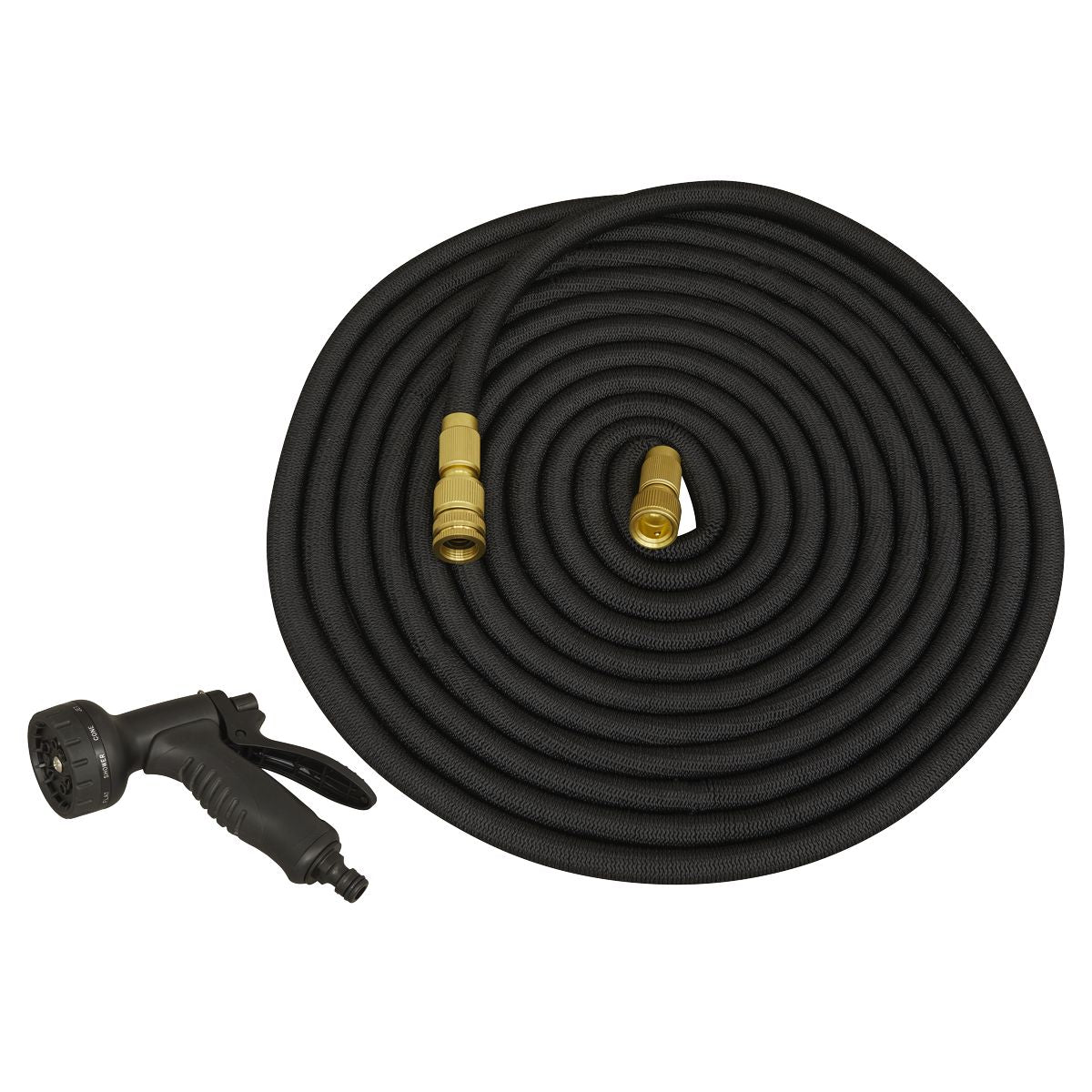 Sealey √ò17mm Expandable Garden Hose Black 15m Premium - Image 1