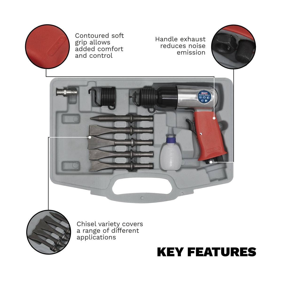 Sealey Generation Air Hammer Kit Medium Stroke - Image 3