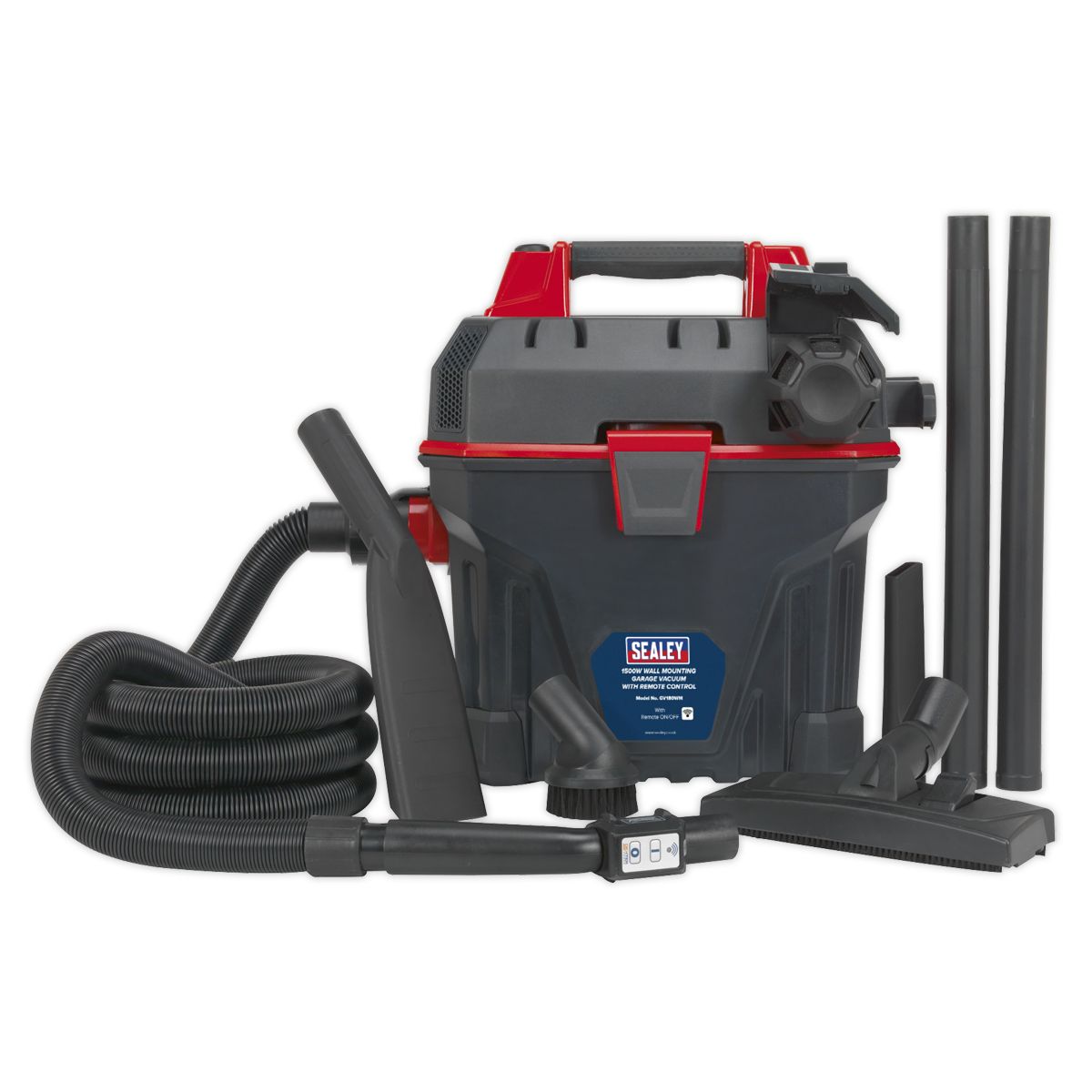 Sealey Garage Vacuum with Remote Control 1500W - Wall Mounting - Image 3
