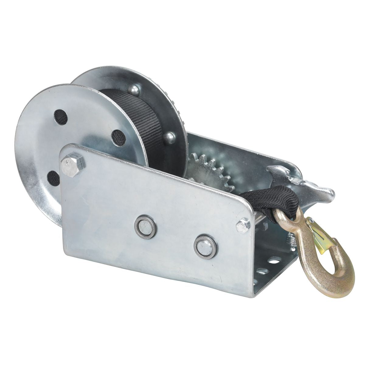 Sealey Geared Hand Winch with Webbing Strap 900kg Capacity - Image 2