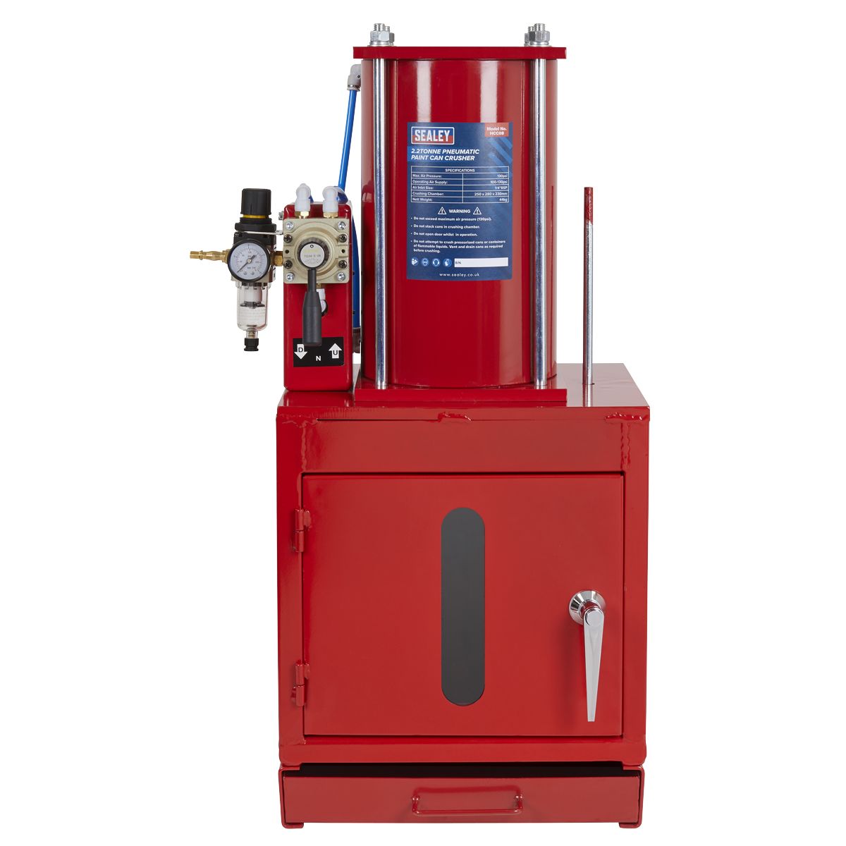 Sealey Pneumatic Paint Can Crusher 2.2 Tonne - Image 3