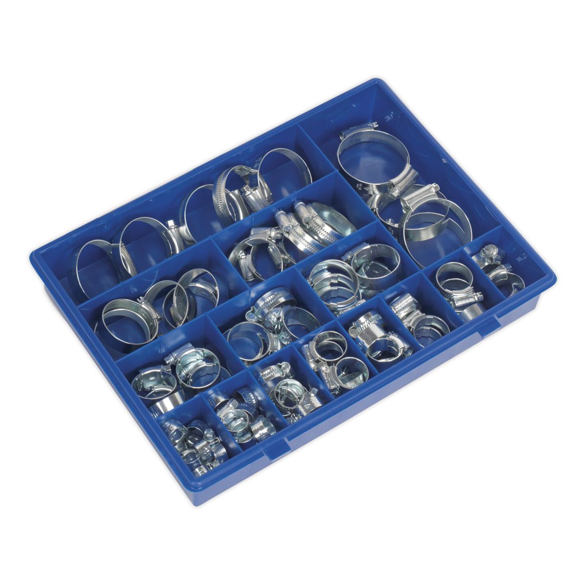 Sealey HI-GRIP Zinc Plated Hose Clip Assortment 9.5-55mm 81pc - Image 4