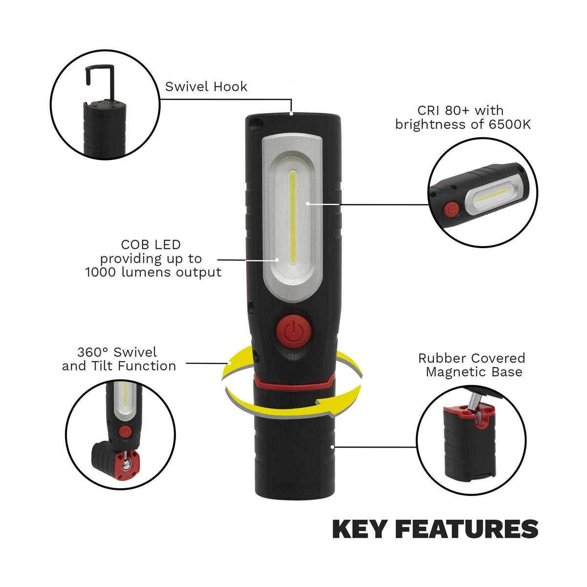 Sealey SV12 Series 360¬∞ Inspection Light 8W COB LED 12V - Body Only - Image 2