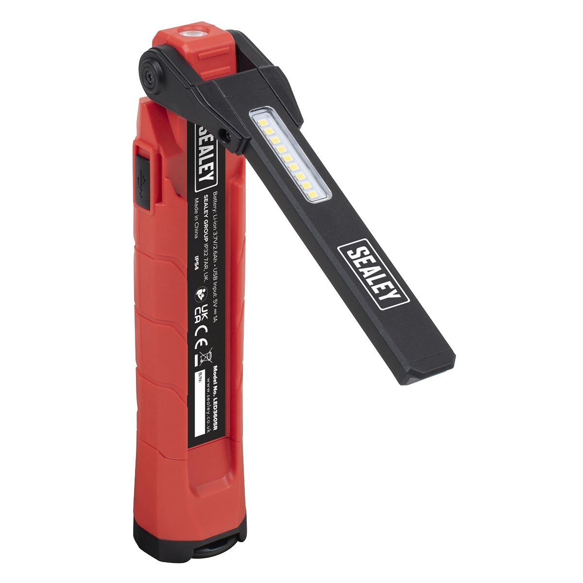 Sealey Rechargeable 360¬∞ Inspection Light 10W & 2 x 4W SMD LED - Red - Image 3