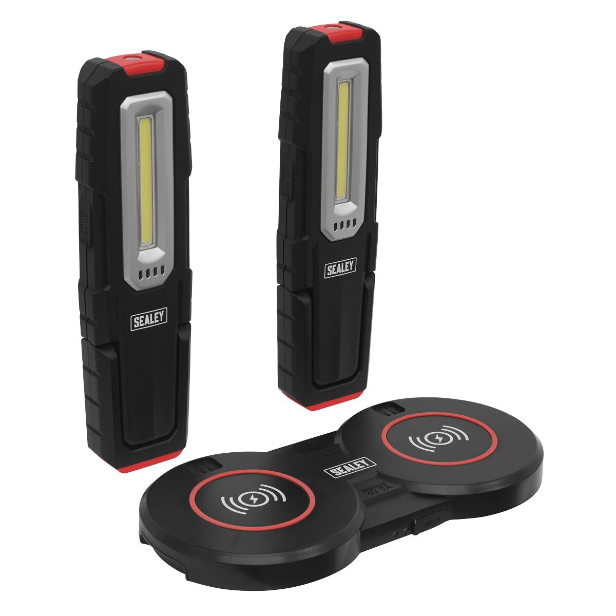 Sealey Inspection Light (x2) with Double Wireless Charging Base 5W COB & 1W SMD LED - Image 1