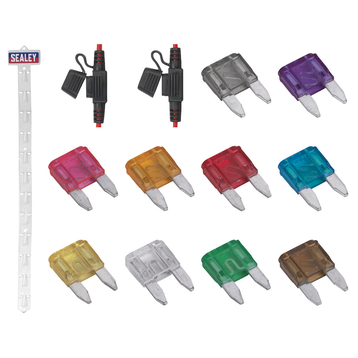 Sealey Clip Strip Deal - Automotive Mini Blade Fuses & Holders MBFSET