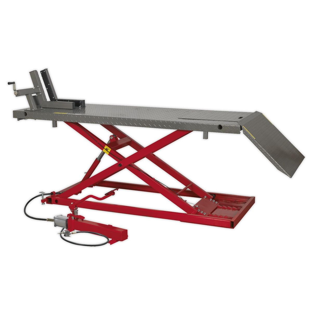 Sealey Heavy-Duty Air/Hydraulic Motorcycle Lift 680kg Capacity - Image 1