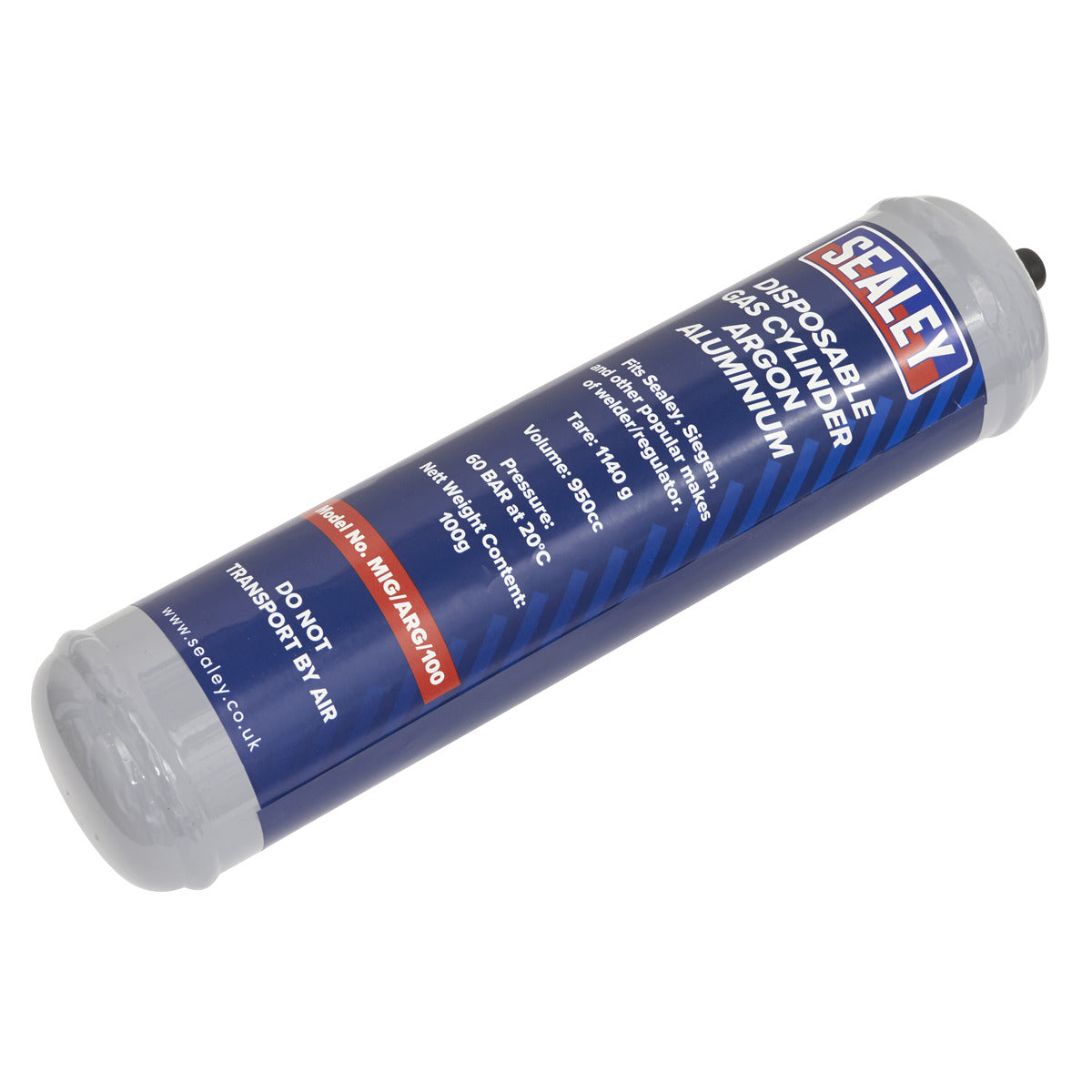 Sealey Disposable Argon Gas Cylinder 100g - Box of 12 MIG/ARG/100/12