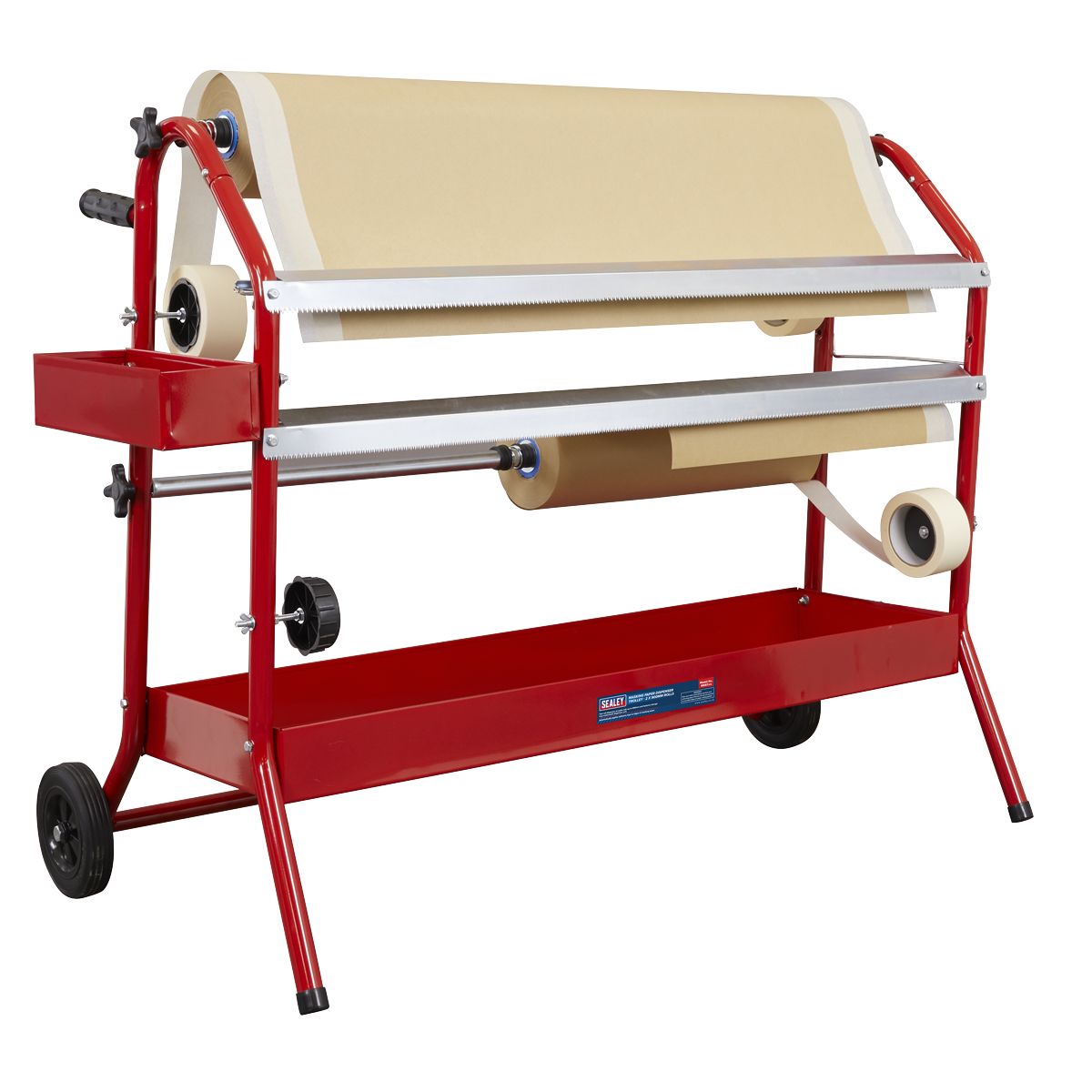 Sealey Masking Paper Dispenser Trolley 2 x 900mm Rolls - Image 1