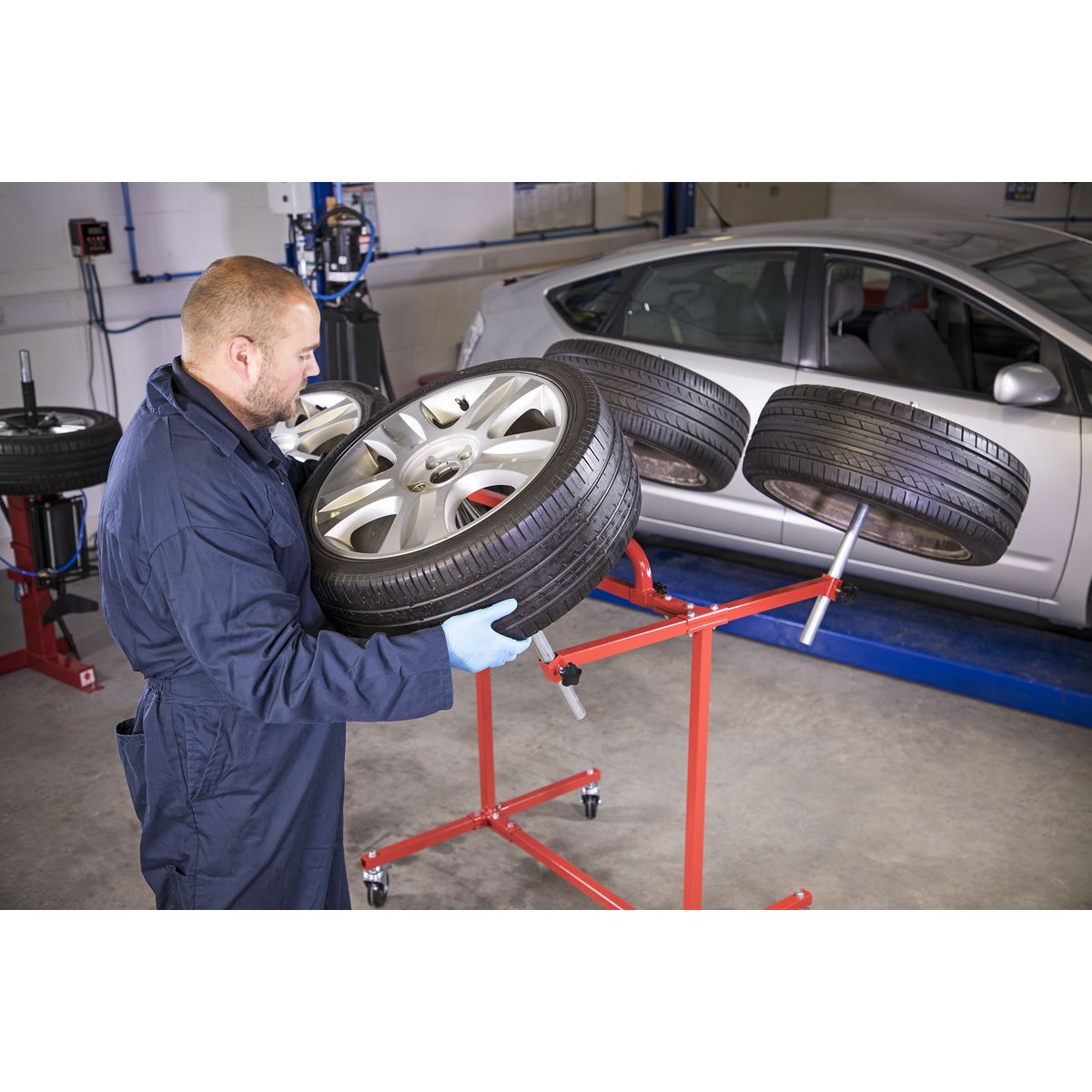 Sealey Alloy Wheel Painting/Repair Stand 4 Wheel Capacity - Image 7