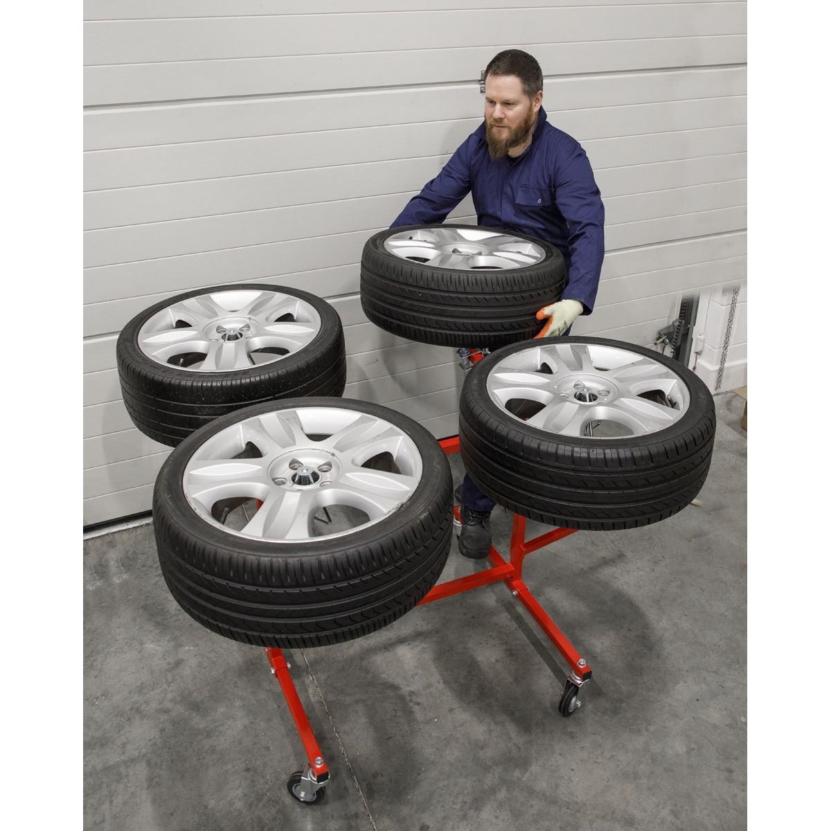Sealey Alloy Wheel Repair/Painting Stand 4 Wheel Capacity - Image 2