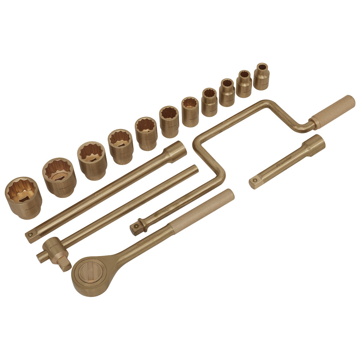 Premier Non-Sparking Socket Set 1/2"Sq Drive 17pc NS124