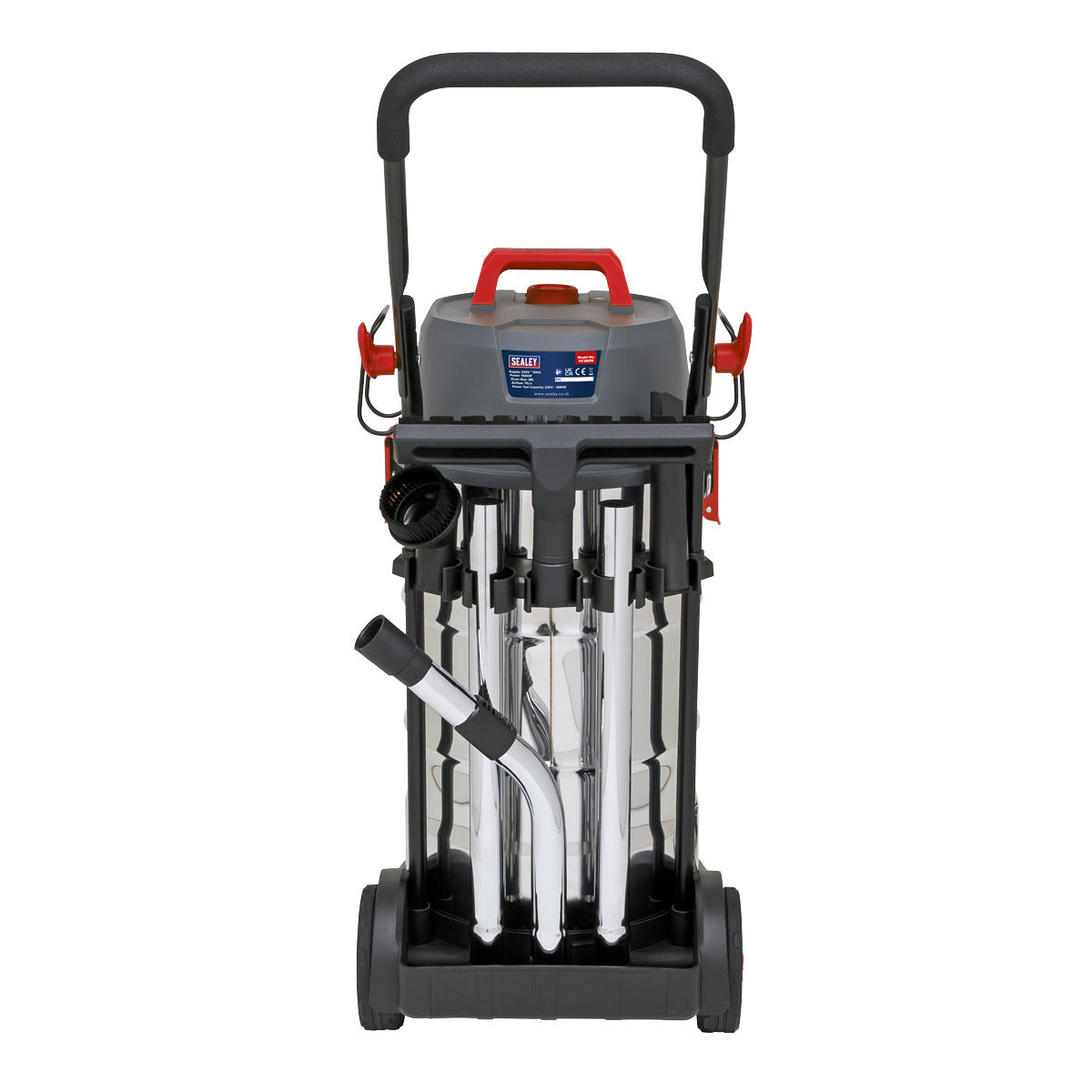 Sealey M Class Dust-Free Vacuum Cleaner Wet & Dry Stainless Steel Drum 38L 1500W/230V PC380M