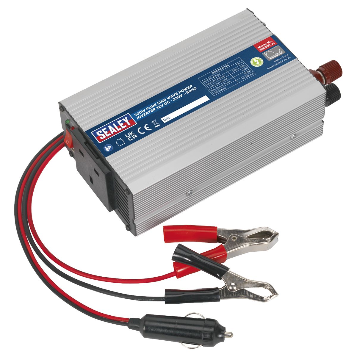 Sealey Pure Sine Wave Power Inverter 300W 12V - Image 1