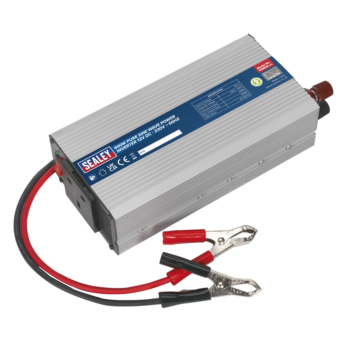 Sealey Pure Sine Wave Power Inverter 600W 12V - Image 1