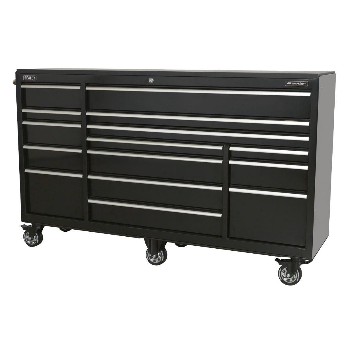 Sealey Premier Heavy-Duty Rollcab 15 Drawer Extra-Wide 1845mm - Black - Image 4