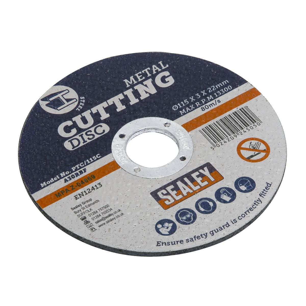 Sealey 115 x 3mm Cutting Disc 22mm Bore - Pack of 50 - Image 6