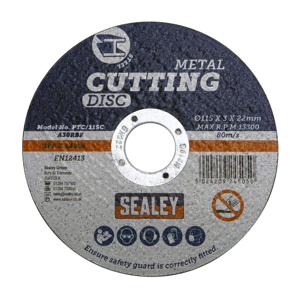 Sealey 115 x 3mm Cutting Disc 22mm Bore - Pack of 50 - Image 7