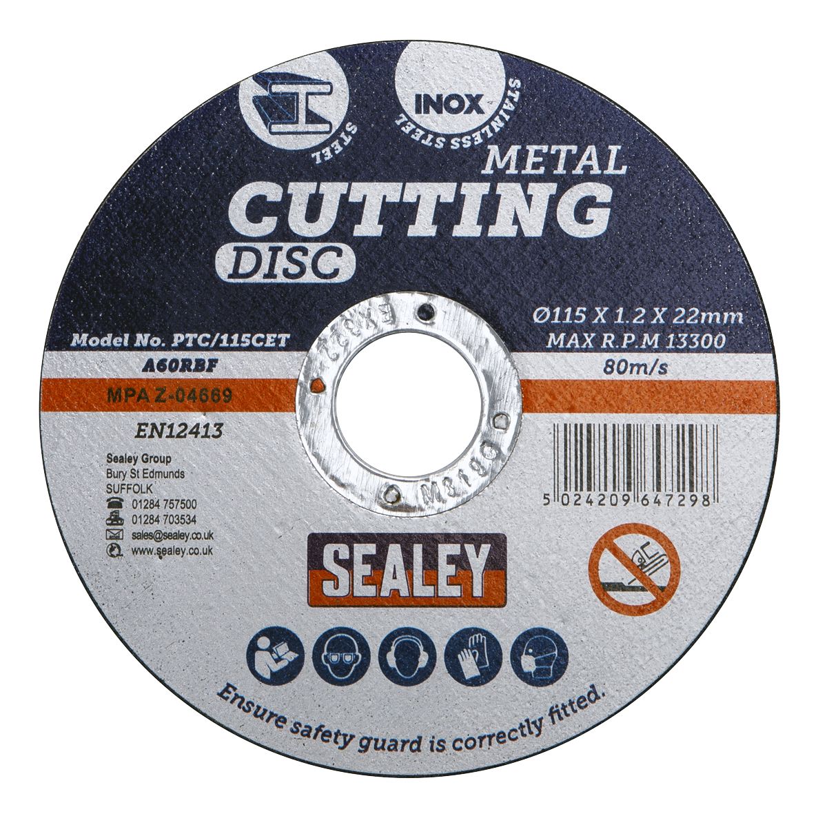 Sealey 115 x 1.2mm Cutting Disc 22mm Bore - Pack of 100 - Image 3