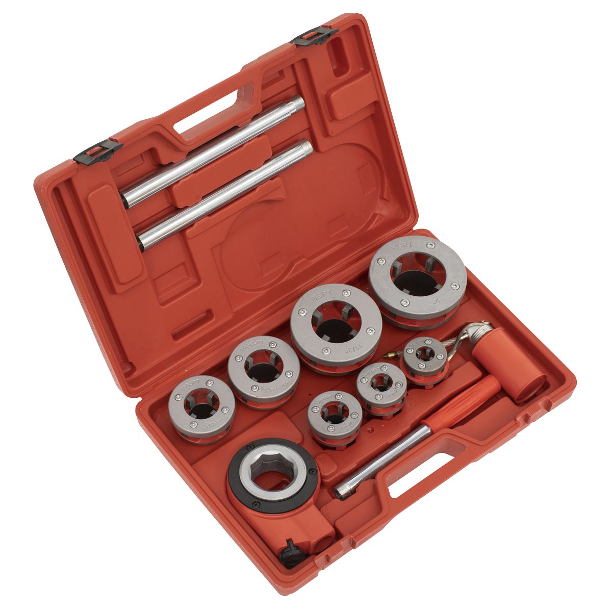 Sealey Pipe Threading Kit 3/8"- 2"BSPT 7pc - Image 1