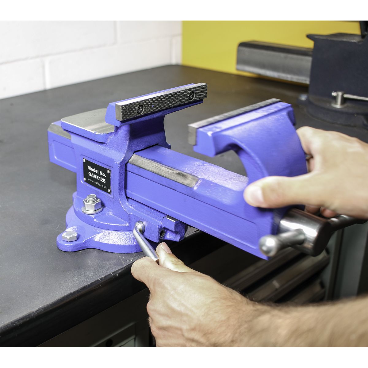 Sealey Quick Action SG Iron Vice with Swivel Base 125mm - Image 2