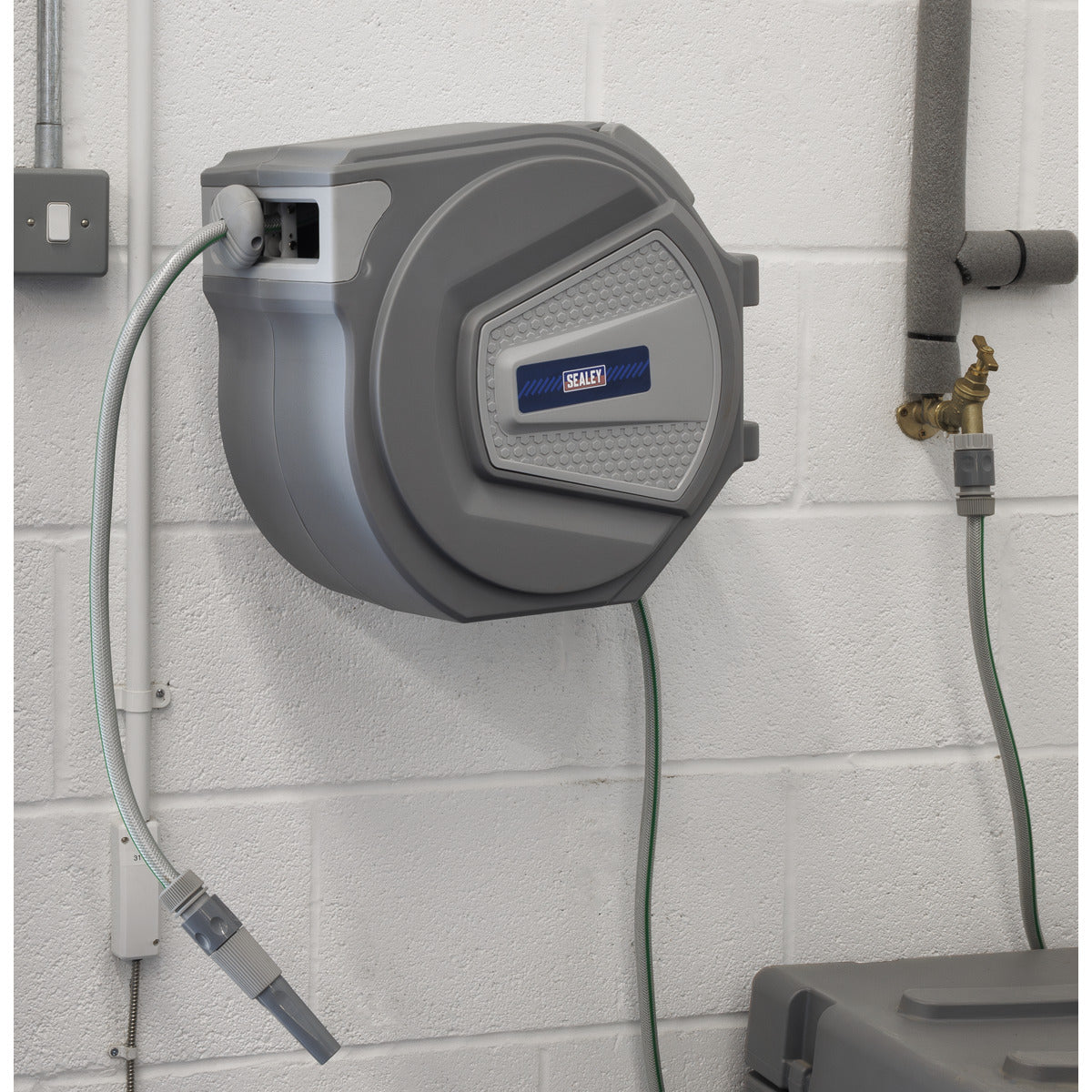Sealey Auto-Rewind Control Garden Hose Reel 30m RWH30