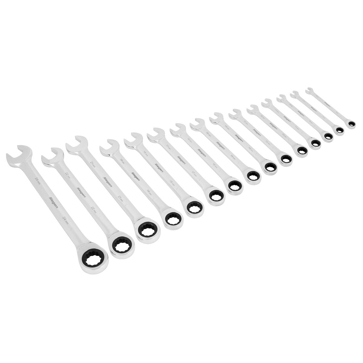 Sealey Siegen Combination Ratchet Spanner Set 15pc - Image 1