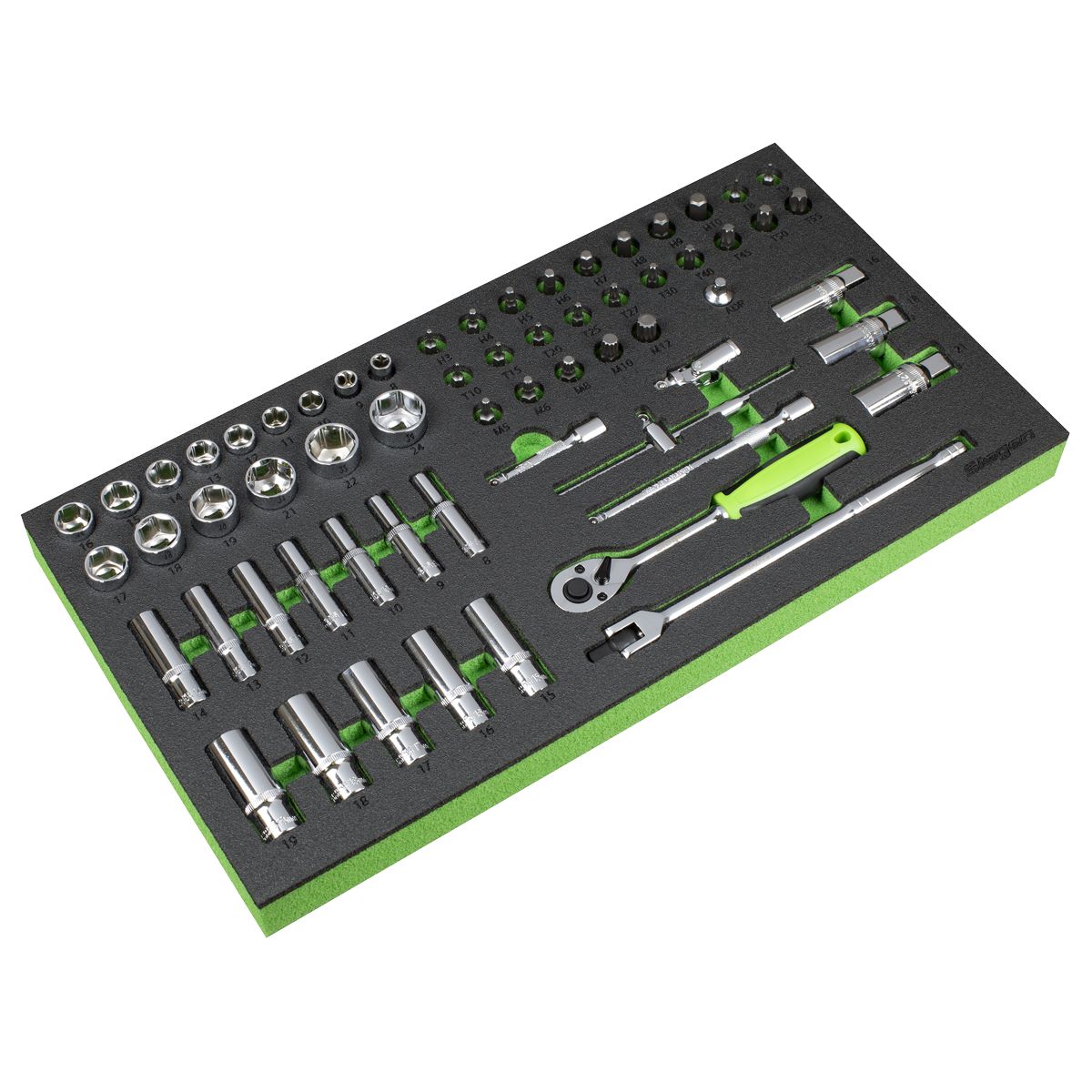 Sealey Siegen Socket Set with Tool Tray 3/8"Sq Drive 62pc - Image 1