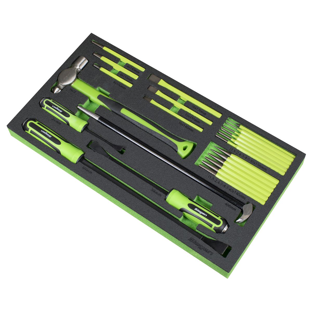 Sealey Siegen Pry Bar, Hammer & Punch Set with Tool Tray 23pc - Image 3