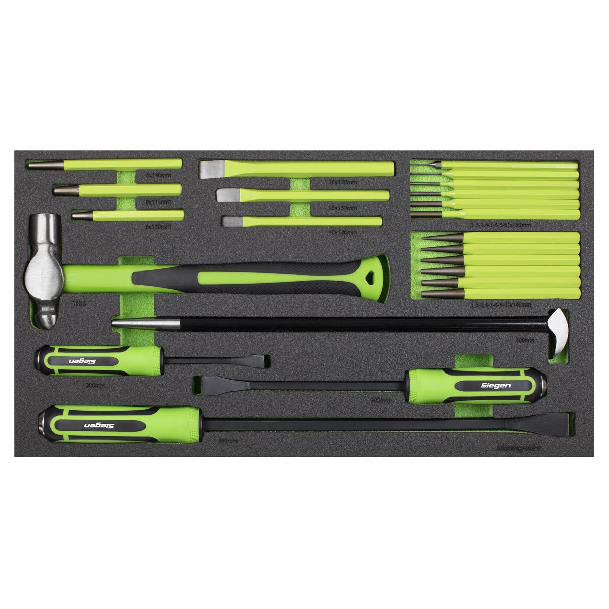 Sealey Siegen Pry Bar, Hammer & Punch Set with Tool Tray 23pc - Image 4