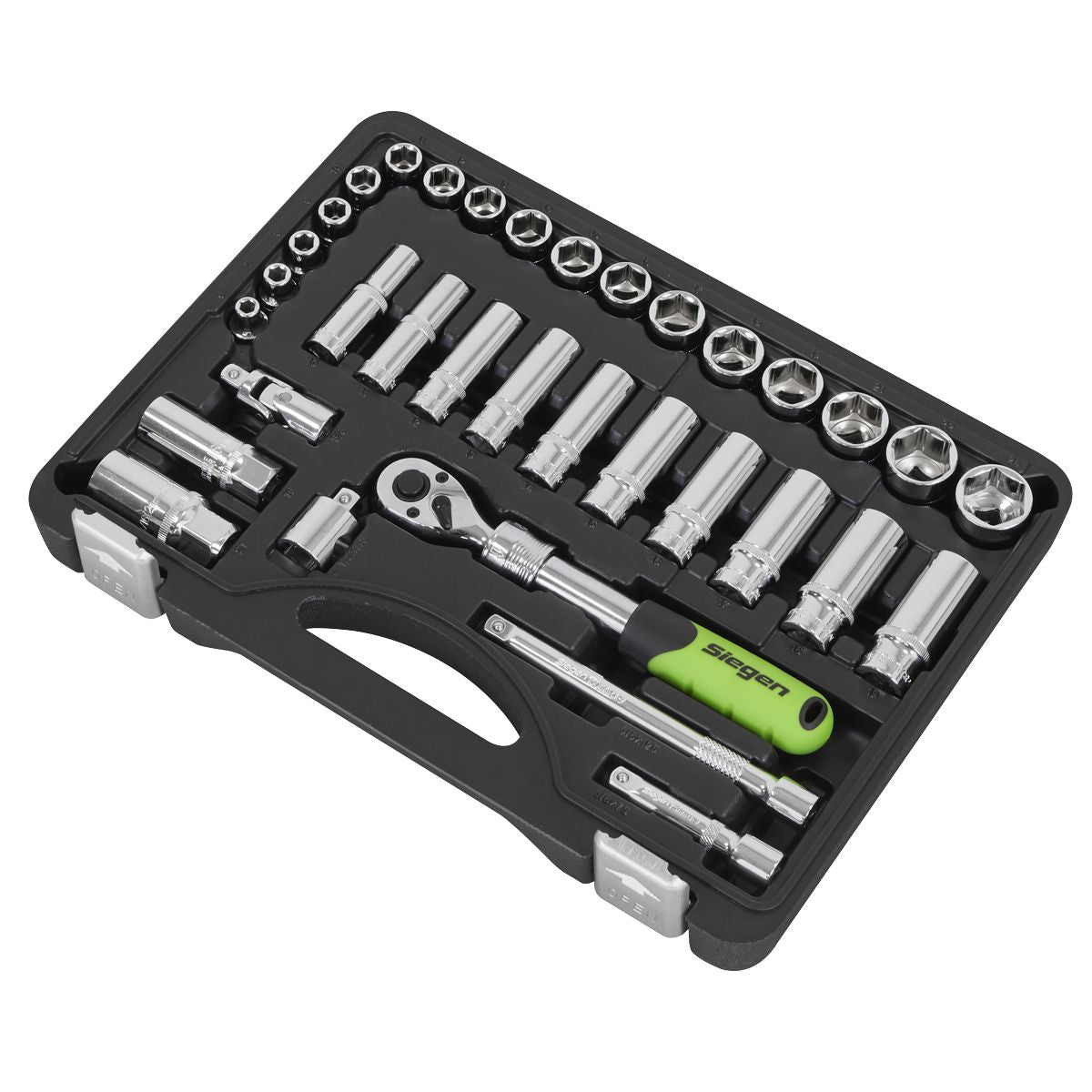 Sealey Siegen Extending Ratchet Socket Set 3/8"Sq Drive 34pc - Image 2