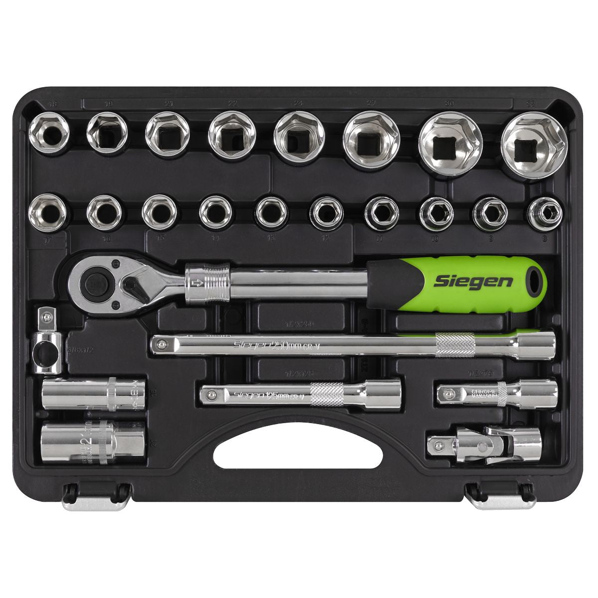 Sealey Siegen Extending Ratchet Socket Set 1/2"Sq Drive 26pc - Image 9