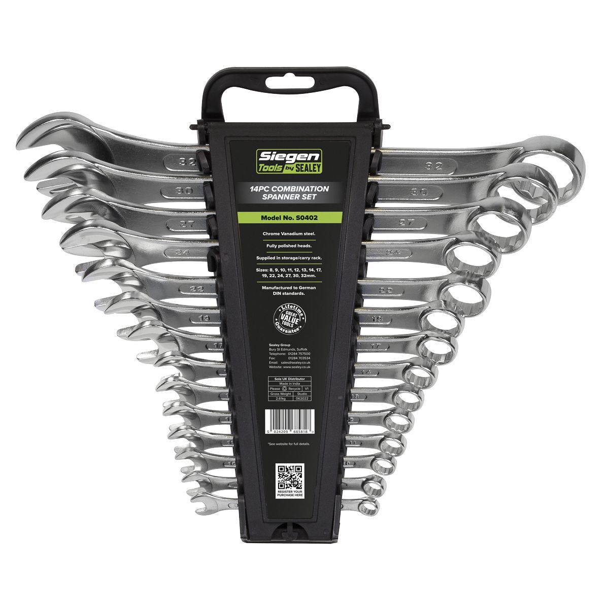 Sealey Siegen Combination Spanner Set 14pc - Image 2