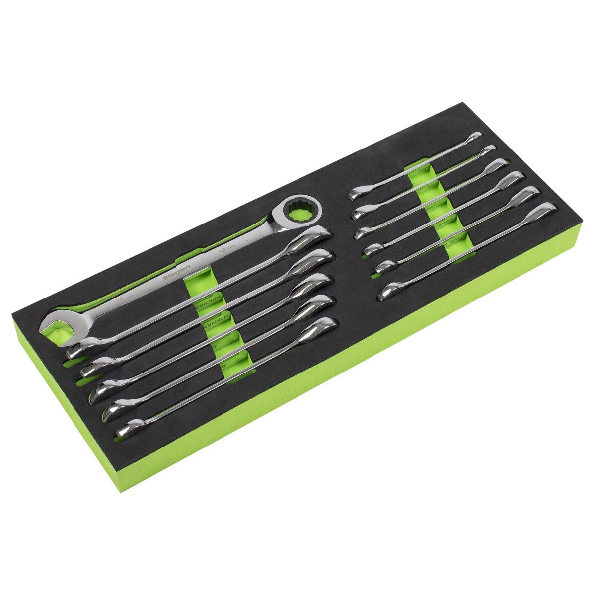 Sealey Siegen Ratchet Combination Spanner Set 12pc - Image 1