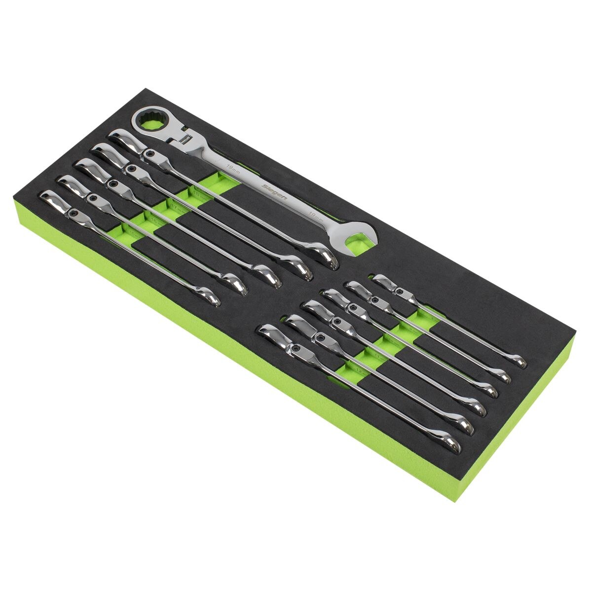 Sealey Siegen Flexible Head Ratchet Combination Spanner Set 12pc - Image 3