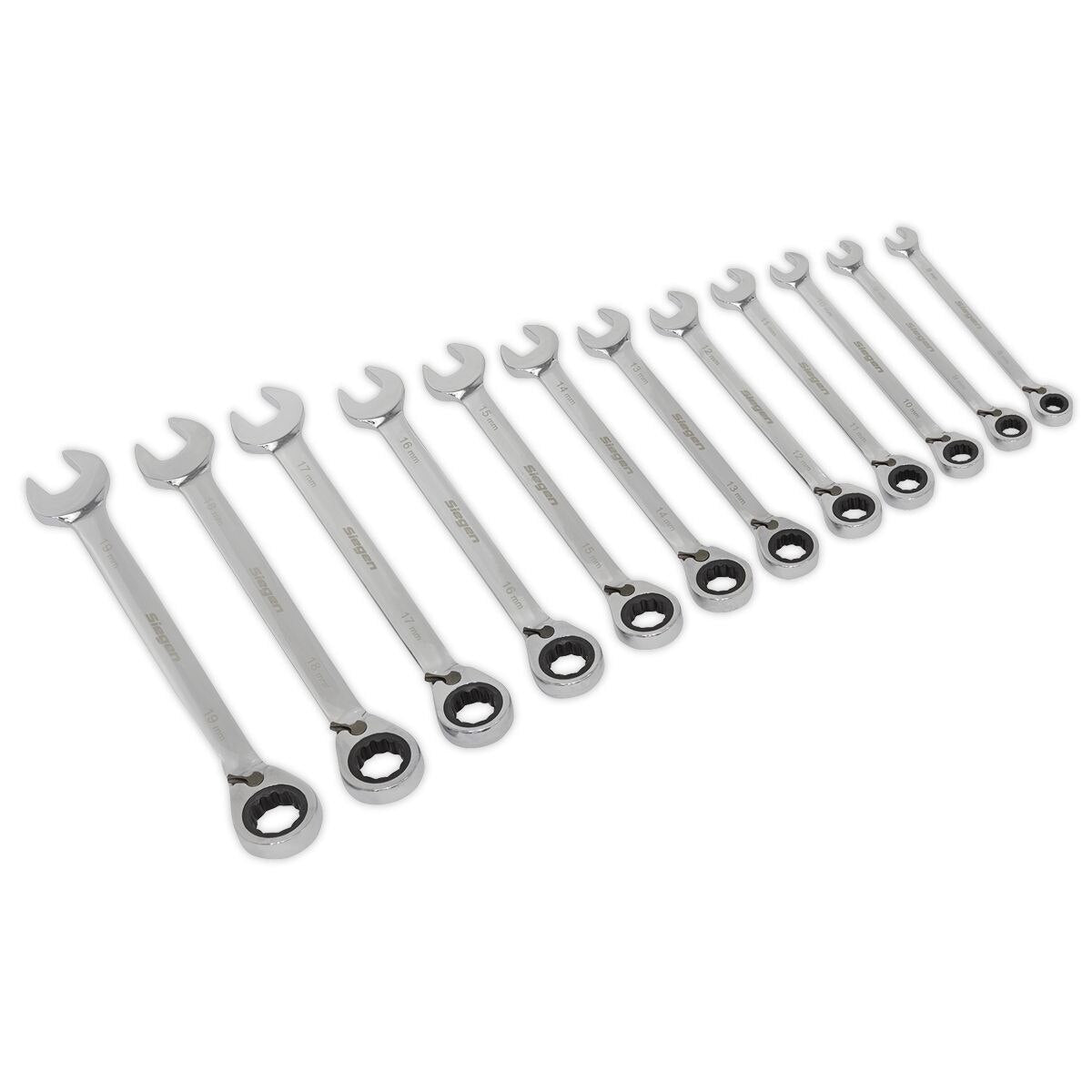 Sealey Siegen Reversible Ratchet Combination Spanner Set 12pc - Image 1