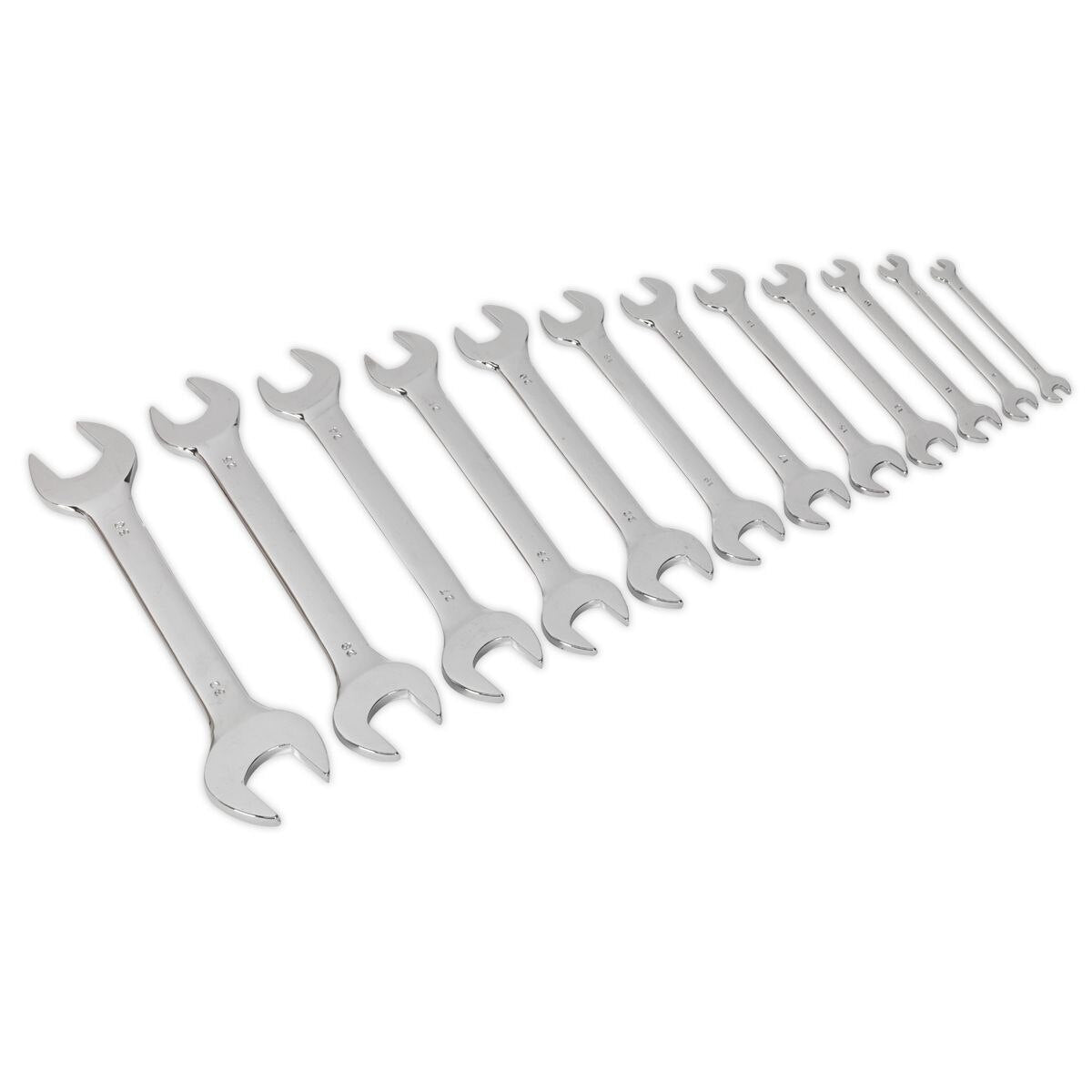 Sealey Siegen Double Open-End Spanner Set 12pc - Image 1