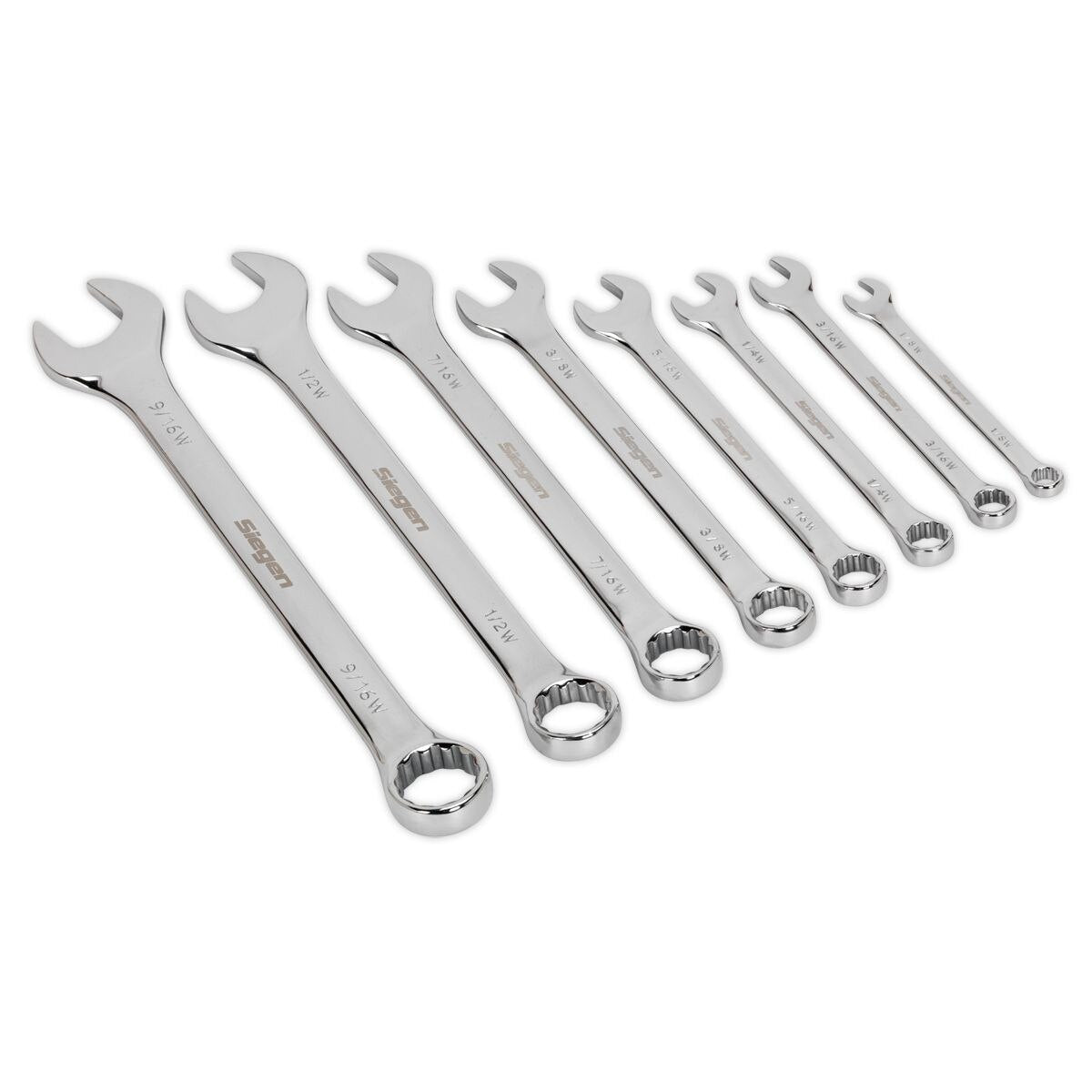Sealey Siegen Whitworth Combination Spanner Set 8pc - Image 1