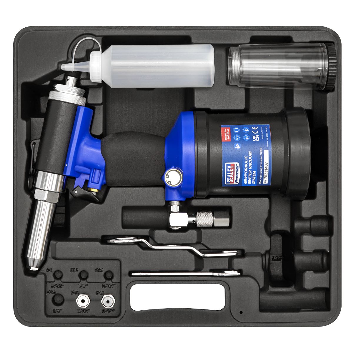 Sealey Premier Air/Hydraulic Riveter Vacuum System - Image 2