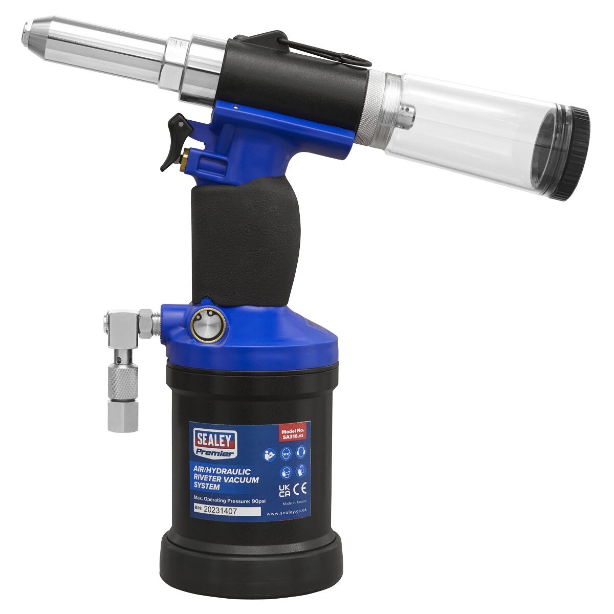 Sealey Premier Air/Hydraulic Riveter Vacuum System - Image 3