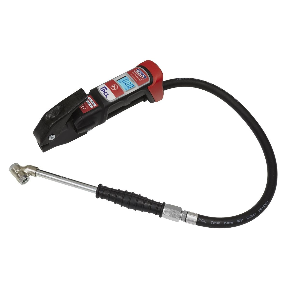 Sealey PCL Anodised Digital Tyre Inflator with Twin Push-On Connector - Image 1