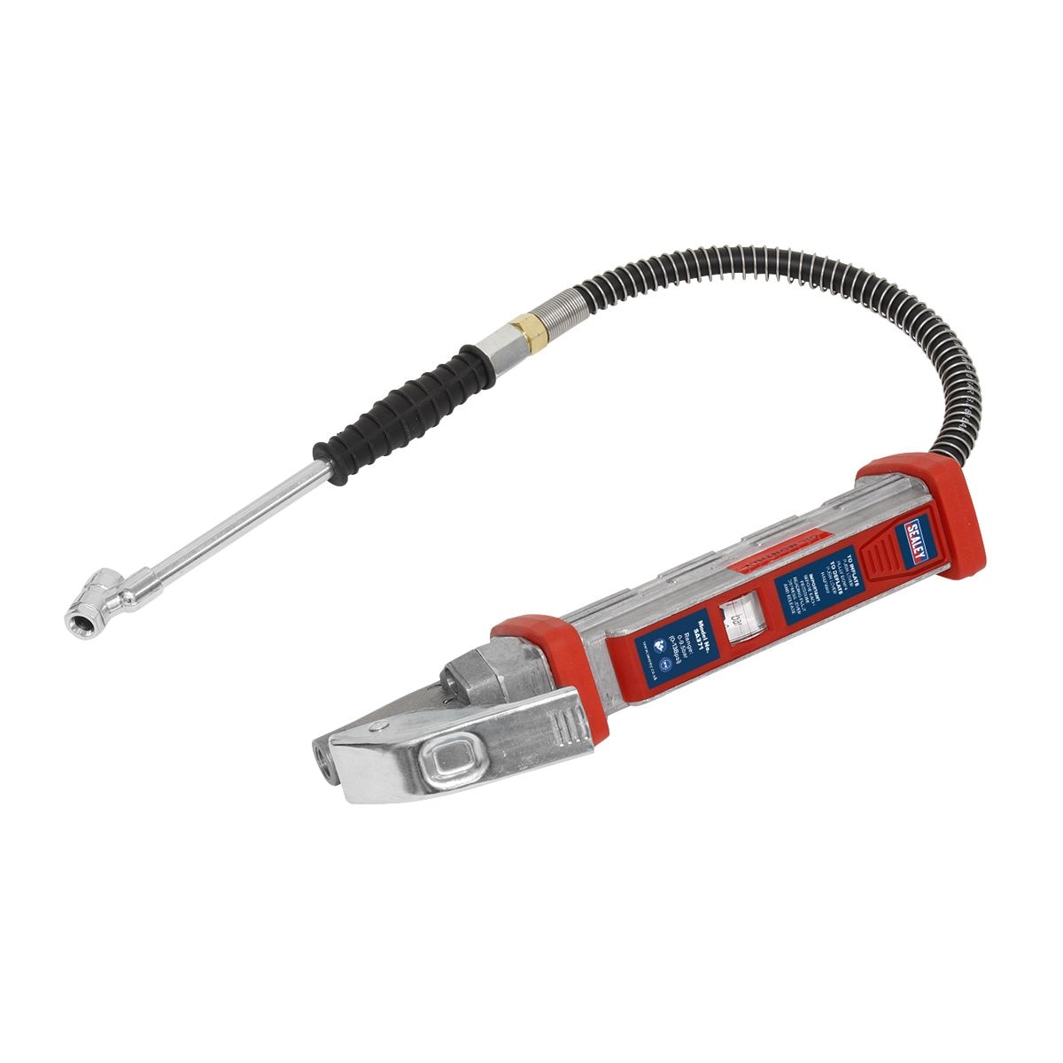 Sealey Tyre Inflator with 0.5m Hose & Twin Push-On Connector - Image 1