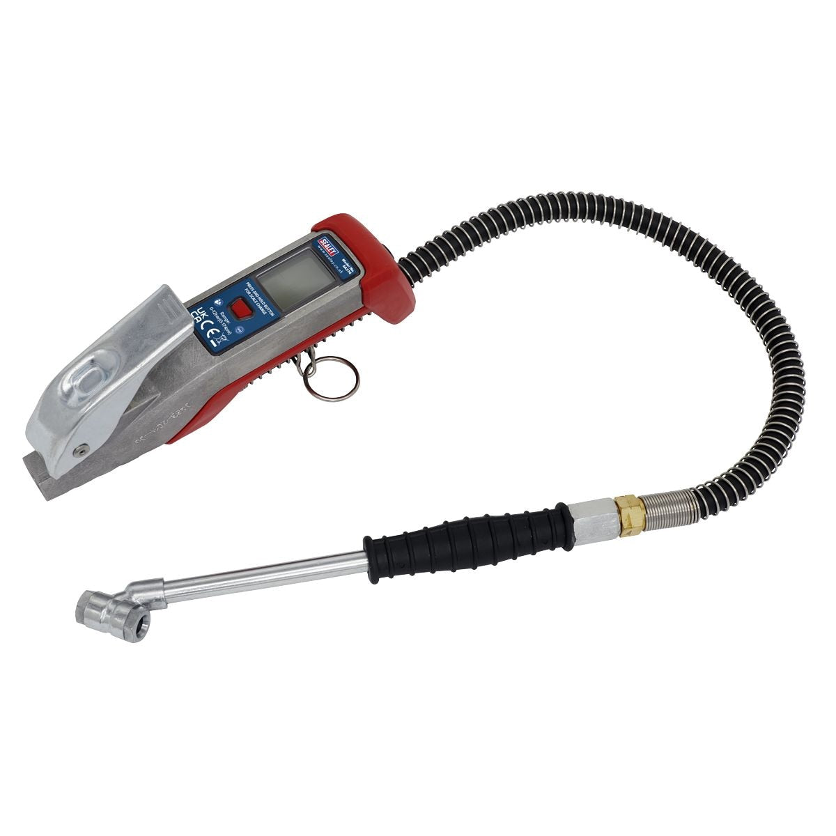 Sealey Digital Tyre Inflator with 0.5m Hose & Twin Push-On Connector - Image 1