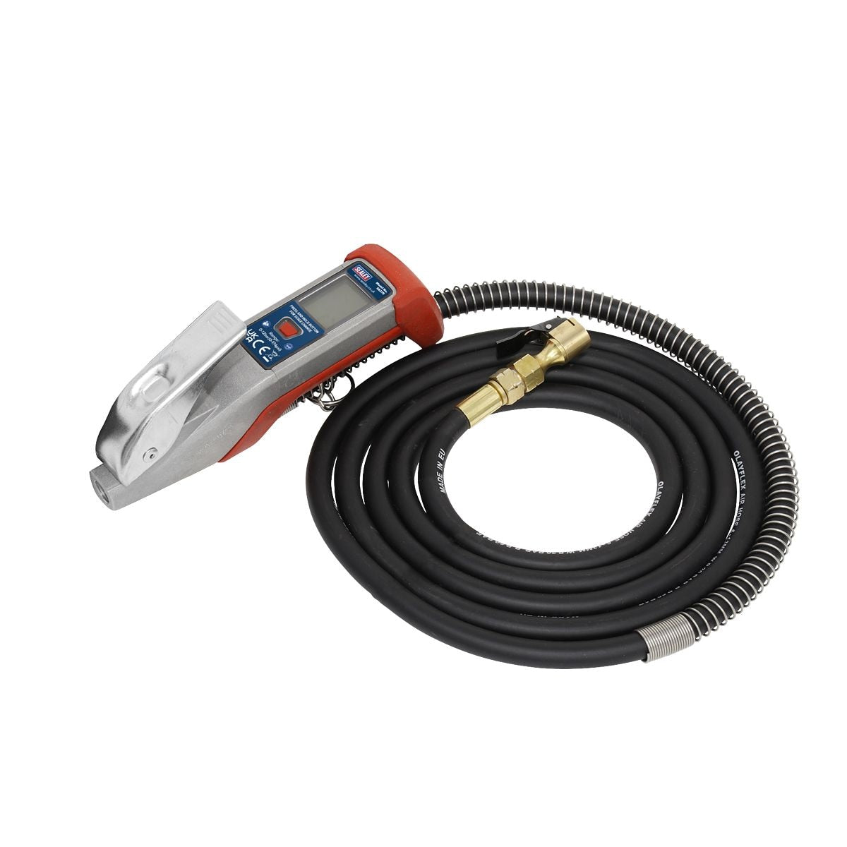 Sealey Digital Tyre Inflator with 2.7m Hose & Clip-On Connector - Image 1