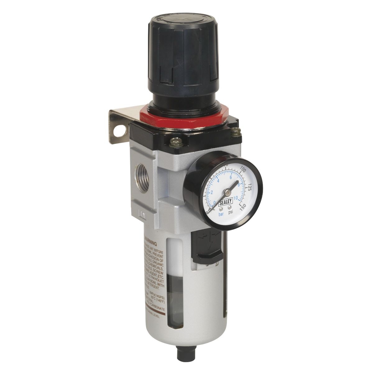 Sealey High Flow Air Filter/Regulator with Gauge - Image 1