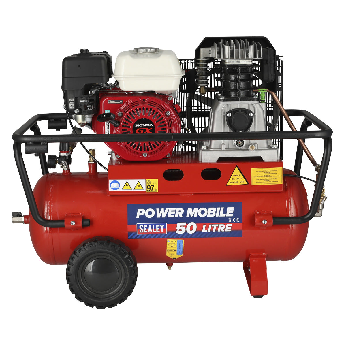 Sealey 50L Belt Drive Air Compressor with Petrol Engine 5.5hp SA5055
