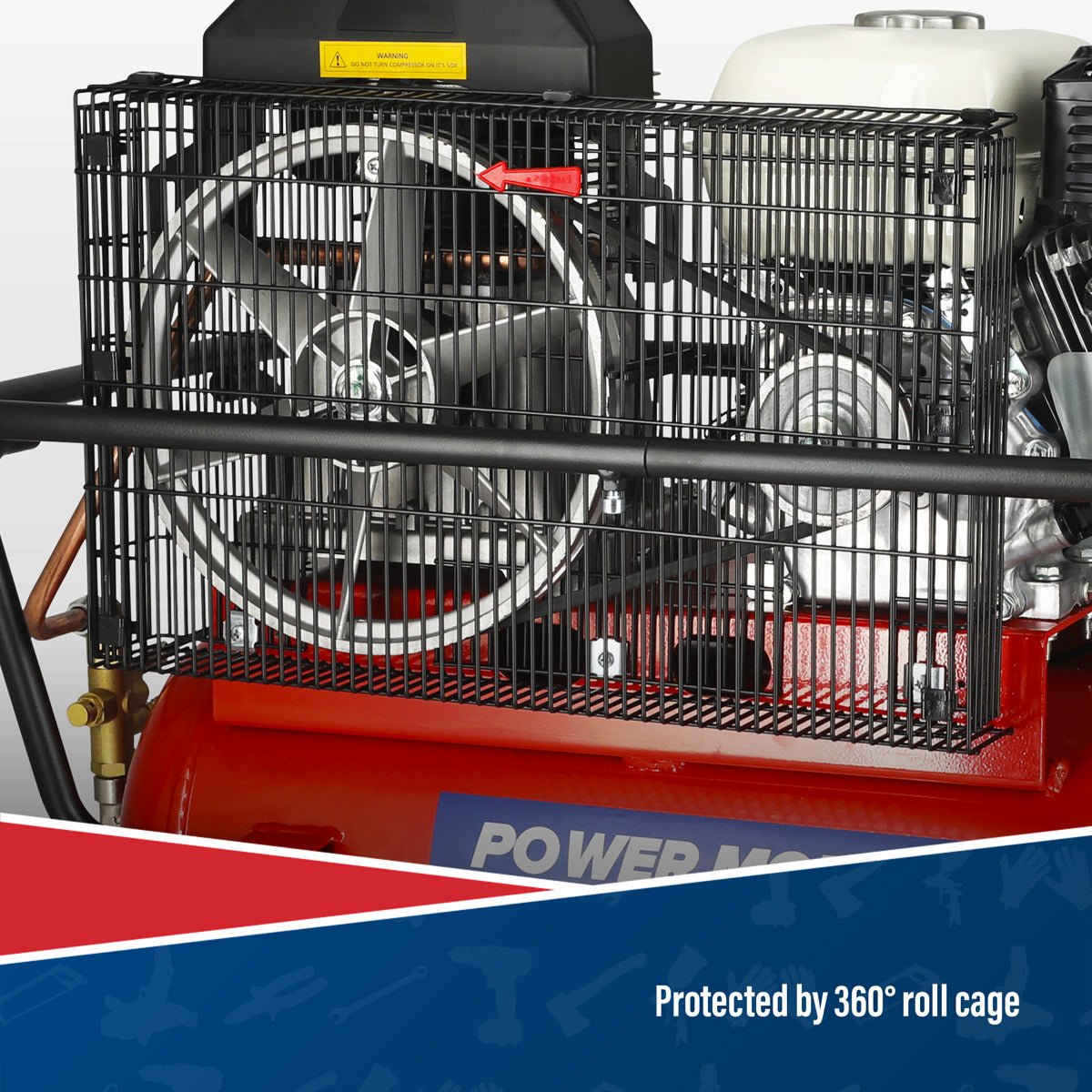 Sealey 50L Belt Drive Air Compressor with Petrol Engine 5.5hp SA5055
