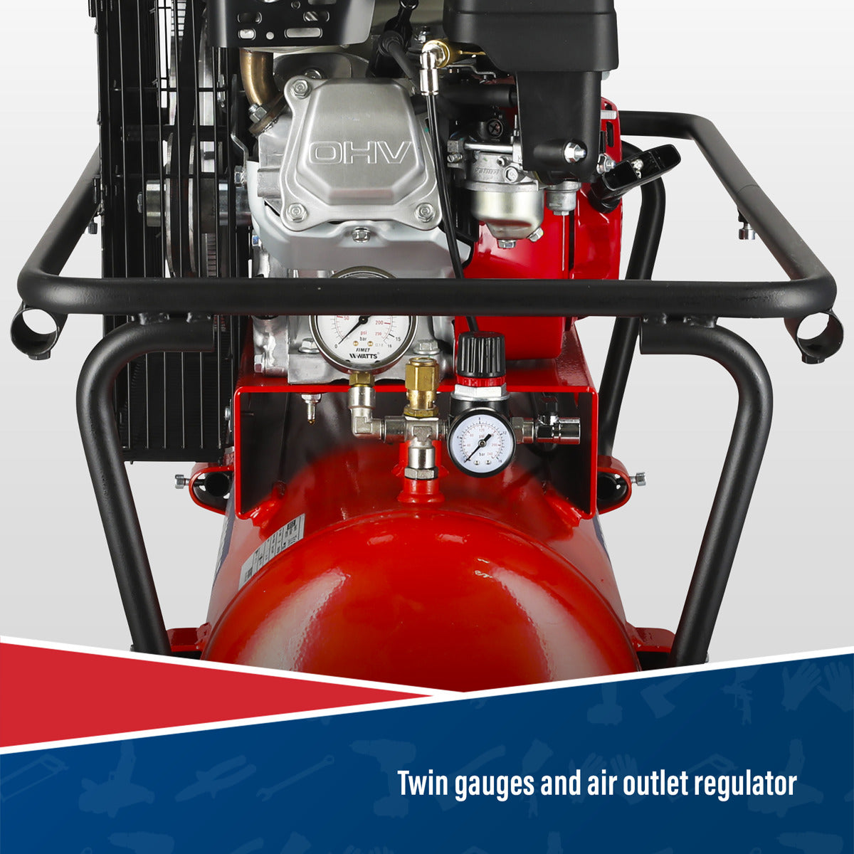 Sealey 50L Belt Drive Air Compressor with Petrol Engine 5.5hp SA5055