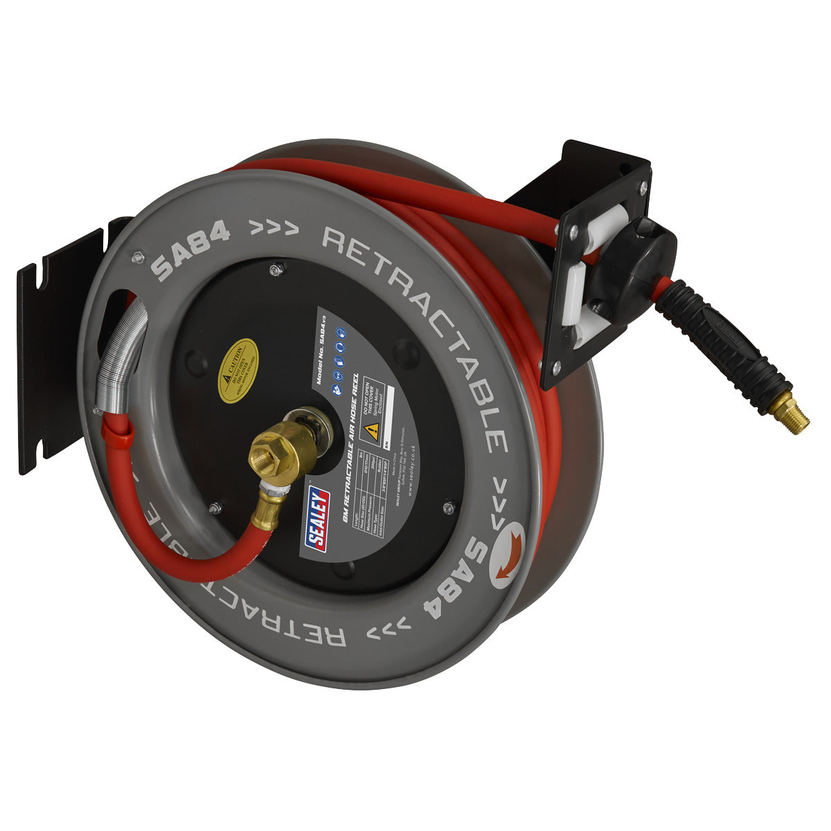 Sealey 8m Retractable Rubber Air Hose with Steel Reel 10mm ID SA84