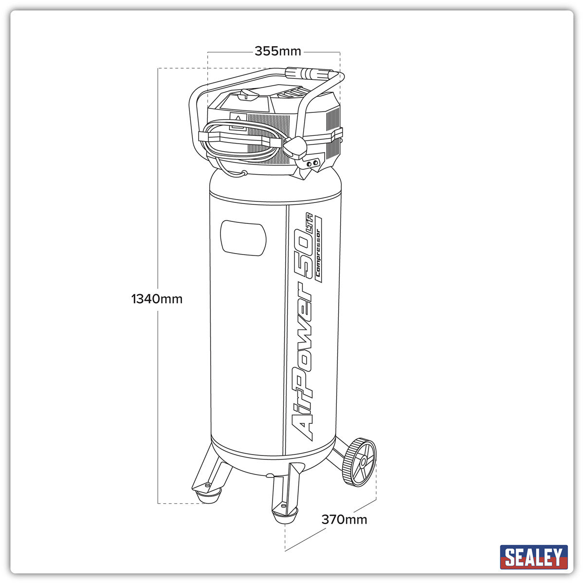 Sealey 100L Oil Free Low Noise Direct Drive Air Compressor 2 x 2hp SAC10001S